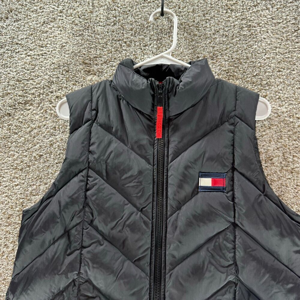 Vintage Tommy Hilfiger Down‎ Puffer Vest Mens Medium Black Full Zip 2000 Y2K VTG - Picture 4 of 15